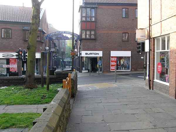 Looking towards Coppergate and Coppergate Walk.