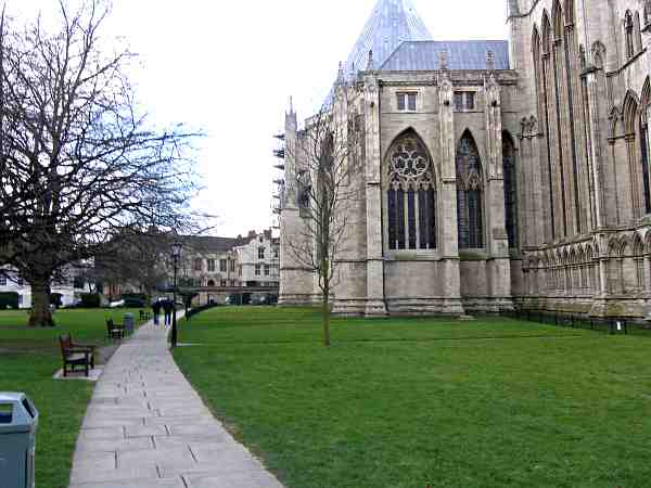 Looking east along the north side of the Minster.