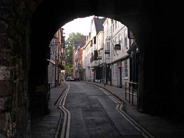 Looking through Bootham Bar towards Duncombe Place and the Minster.