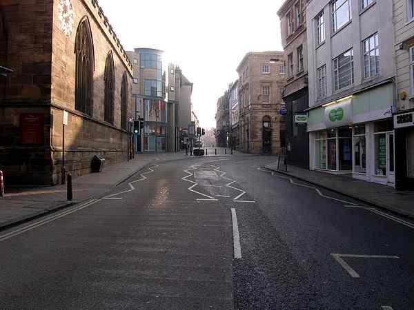 Looking north east towards High Ousegate and Pavement.