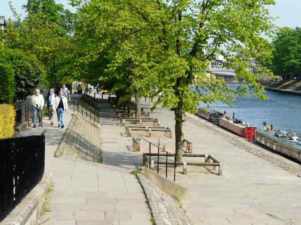 Looking south east (downstream) along the north bank of the River Ouse.