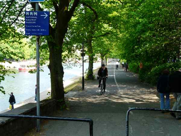 Looking south east along the south bank of the River Ouse.