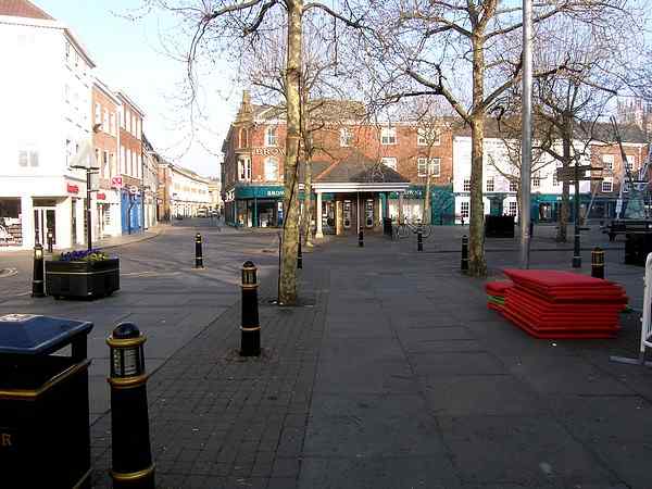 Looking north west towards St Sampson's Square.