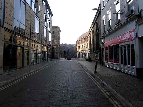 Looking south east towards the Ousegates and Castlegate.
