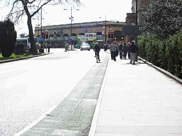 Looking towards the station outside the Bar Walls.