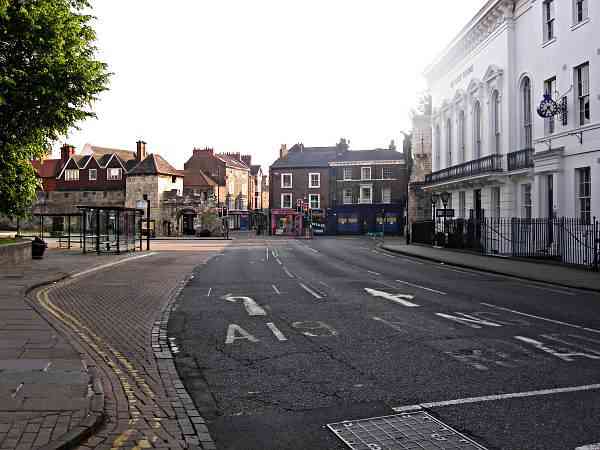 Looking towards Bootham Bar and High Petergate.